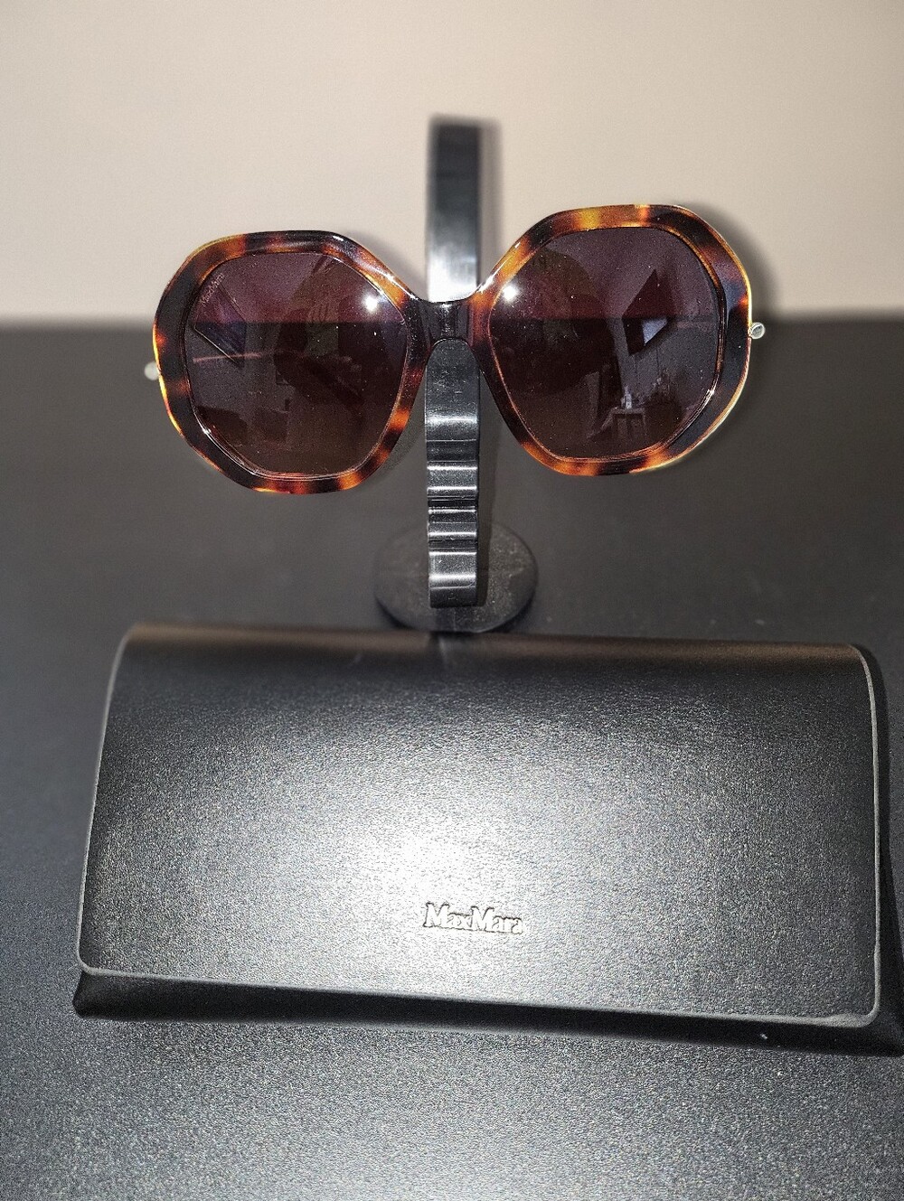 MaxMara Tortoiseshell Frame Sunglasses with Dark Brown Lenses